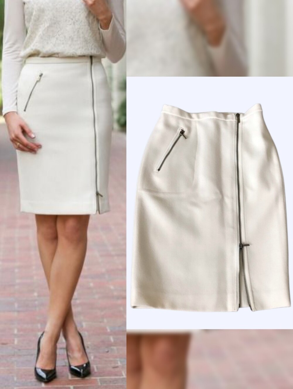 J.Crew assymetrical zipper pencil skirt 100% Wool Sz.6